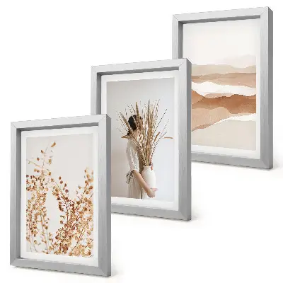 Moderne billedsæt med abstrakte plantemotiver i rustik boho-stil