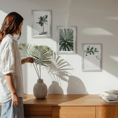 Billedvæg Grønne planter i minimalistisk stil
