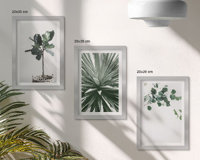 Billedvæg Grønne planter i minimalistisk stil