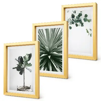 Billedvæg med grønne planter i minimalistisk stil