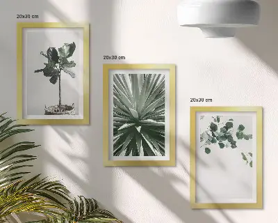 Billedvæg med grønne planter i minimalistisk stil