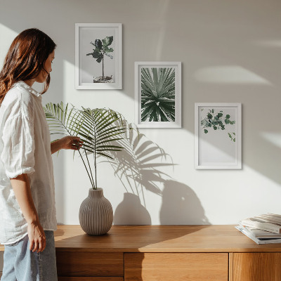 Billedvæg Grønne planter i minimalistisk stil