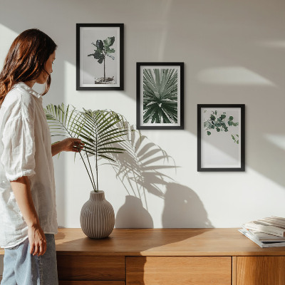 Billedvæg Grønne planter i minimalistisk stil