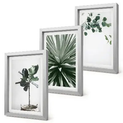 Billedvæg med grønne planter i minimalistisk stil