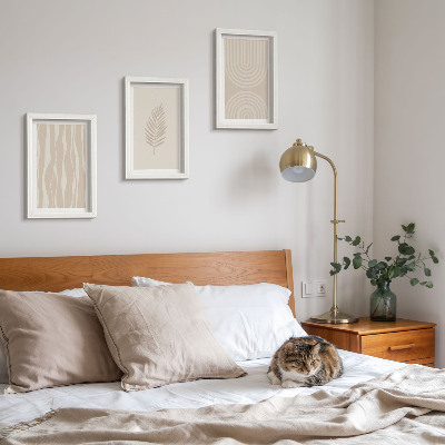 Pakke med billeder og rammer Mønstre i beige nuancer med plantemotiver
