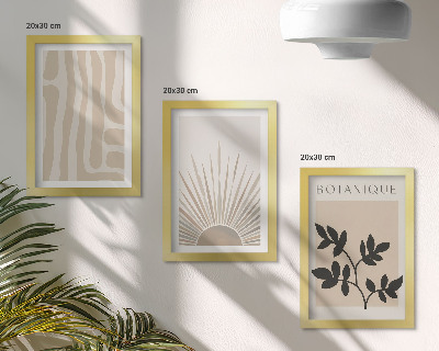 Billedvæg Abstrakte mønstre med blomsterdetaljer i neutrale toner