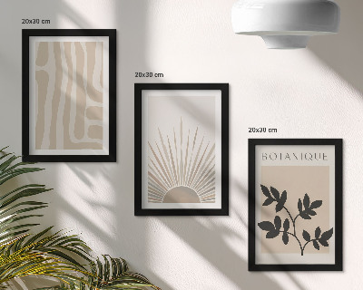 Billedvæg Abstrakte mønstre med blomsterdetaljer i neutrale toner