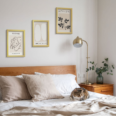 Pakke med billeder og rammer Stilfulde minimalistiske malerier med plantemotiver af Matisse