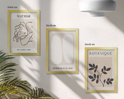 Pakke med billeder og rammer Stilfulde minimalistiske malerier med plantemotiver af Matisse