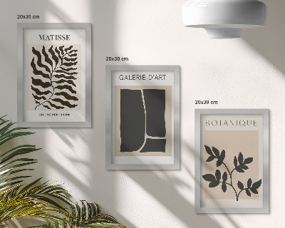 Billedvæg Minimalistiske plakater med plantemønstre og abstrakte motiver