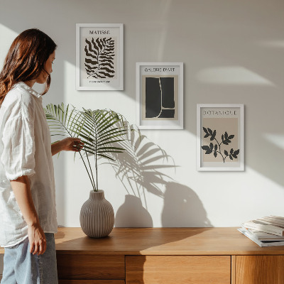 Billedvæg Minimalistiske plakater med plantemønstre og abstrakte motiver