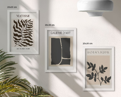 Billedvæg Minimalistiske plakater med plantemønstre og abstrakte motiver