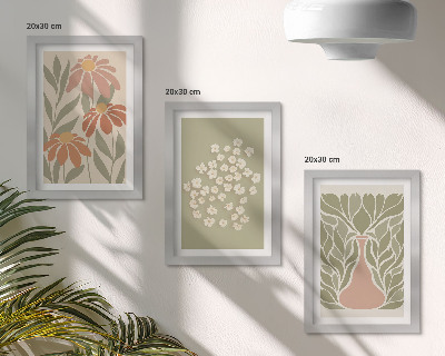 Moderne billedsæt Blomstermotiver, minimalistiske mønstre, boho-stil