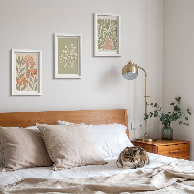 Moderne billedsæt Blomstermotiver, minimalistiske mønstre, boho-stil