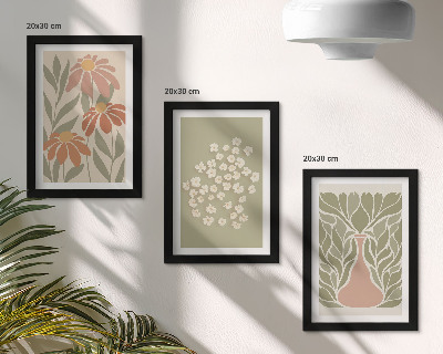 Moderne billedsæt Blomstermotiver, minimalistiske mønstre, boho-stil
