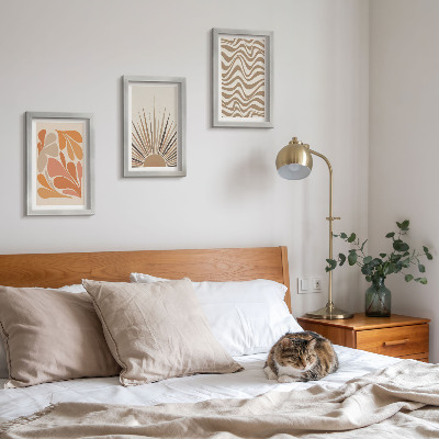 Pakke med billeder og rammer Sol boho pastel abstrakte former