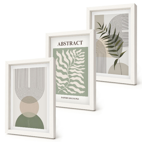 Moderne billedsæt Botaniske abstrakter i rustik boho-stil