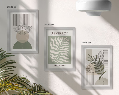 Moderne billedsæt Botaniske abstrakter i rustik boho-stil