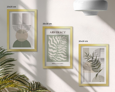 Moderne billedsæt Botaniske abstrakter i rustik boho-stil