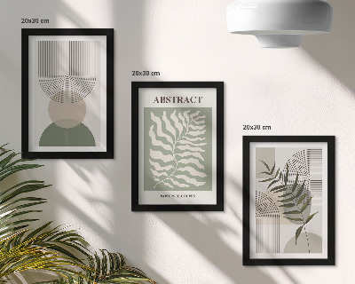 Moderne billedsæt Botaniske abstrakter i rustik boho-stil