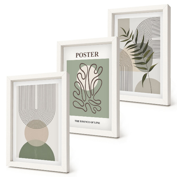 Pakke med billeder og rammer Geometriske abstrakte botaniske mønstre plakat