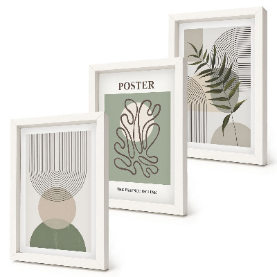 Pakke med billeder og rammer Geometriske abstrakte botaniske mønstre plakat
