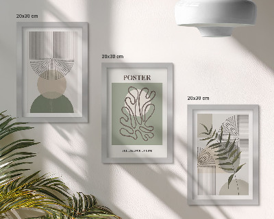 Pakke med billeder og rammer Geometriske abstrakte botaniske mønstre plakat