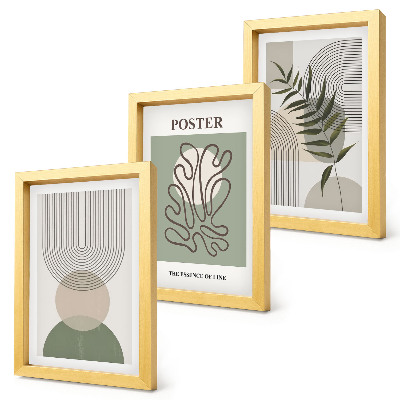 Pakke med billeder og rammer Geometriske abstrakte botaniske mønstre plakat