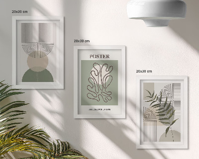 Pakke med billeder og rammer Geometriske abstrakte botaniske mønstre plakat