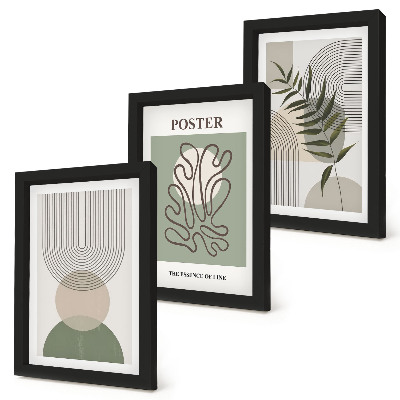 Pakke med billeder og rammer Geometriske abstrakte botaniske mønstre plakat