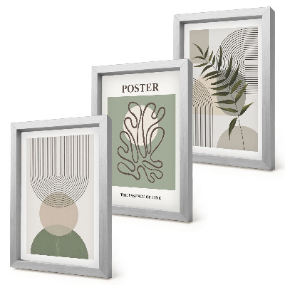 Pakke med billeder og rammer Geometriske abstrakte botaniske mønstre plakat