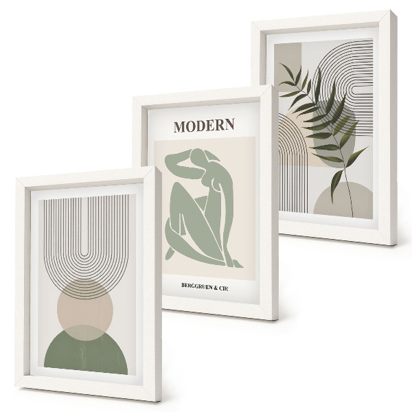 Billedvæg Stilfuld grafik med abstrakte former og planter