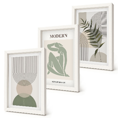 Billedvæg Stilfuld grafik med abstrakte former og planter