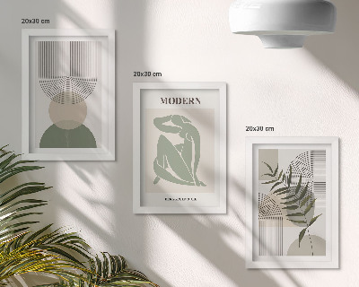 Billedvæg Stilfuld grafik med abstrakte former og planter