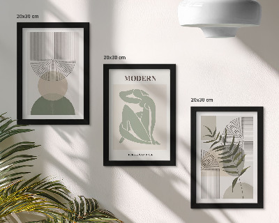 Billedvæg Stilfuld grafik med abstrakte former og planter