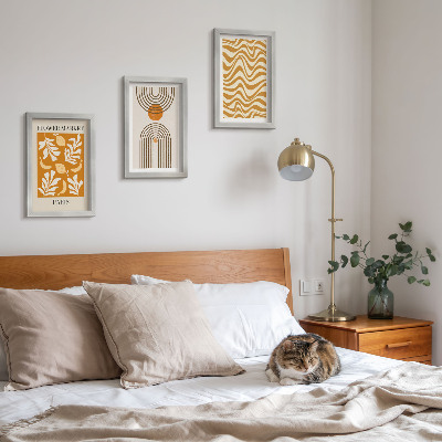 Billedvæg Modeplakater med blomster- og geometriske mønstre