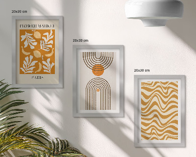 Billedvæg Modeplakater med blomster- og geometriske mønstre