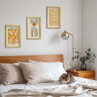 Billedvæg Modeplakater med blomster- og geometriske mønstre