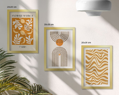 Billedvæg Modeplakater med blomster- og geometriske mønstre