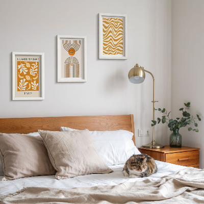 Billedvæg Modeplakater med blomster- og geometriske mønstre
