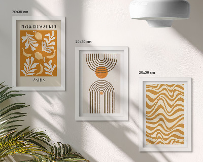 Billedvæg Modeplakater med blomster- og geometriske mønstre