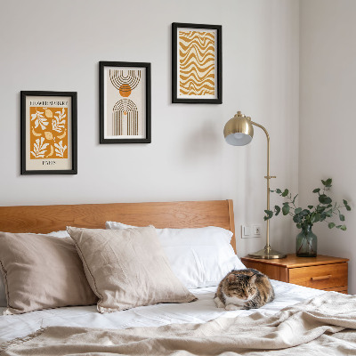 Billedvæg Modeplakater med blomster- og geometriske mønstre