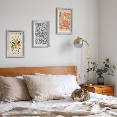 Pakke med billeder og rammer Moderne blomster med abstrakte mønstre