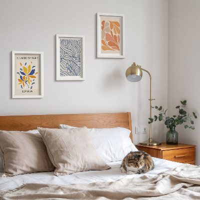 Pakke med billeder og rammer Moderne blomster med abstrakte mønstre