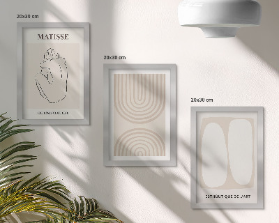Billedvæg Stilfulde linjer og minimalistiske former i neutrale toner