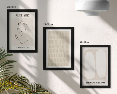 Moderne billedsæt Linjer og former i beige og hvide nuancer