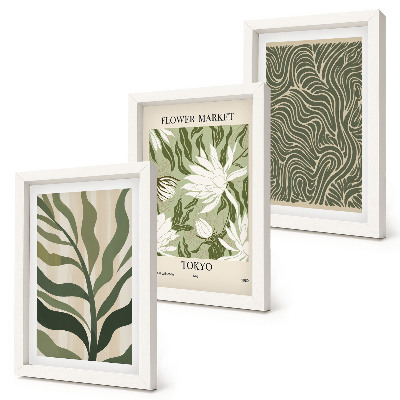Billedvæg Plantemønstre, botaniske dekorationer, boho-stil