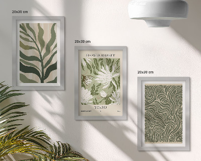 Billedvæg Plantemønstre, botaniske dekorationer, boho-stil