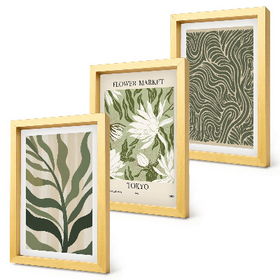 Billedvæg Plantemønstre, botaniske dekorationer, boho-stil