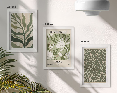 Billedvæg Plantemønstre, botaniske dekorationer, boho-stil